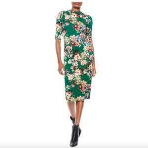 SIZE 12 Worn Once Alice + Olivia Delora Mockneck Floral Bodycon Dress $350